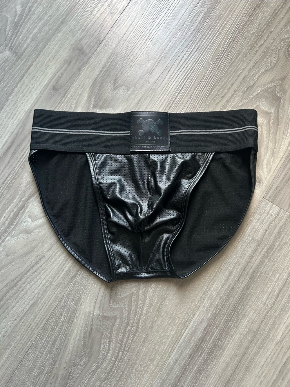Skull & Bones | Limited Edition Perforated Leather Sport Brief in Black (Medium) - Picture 4 of 16